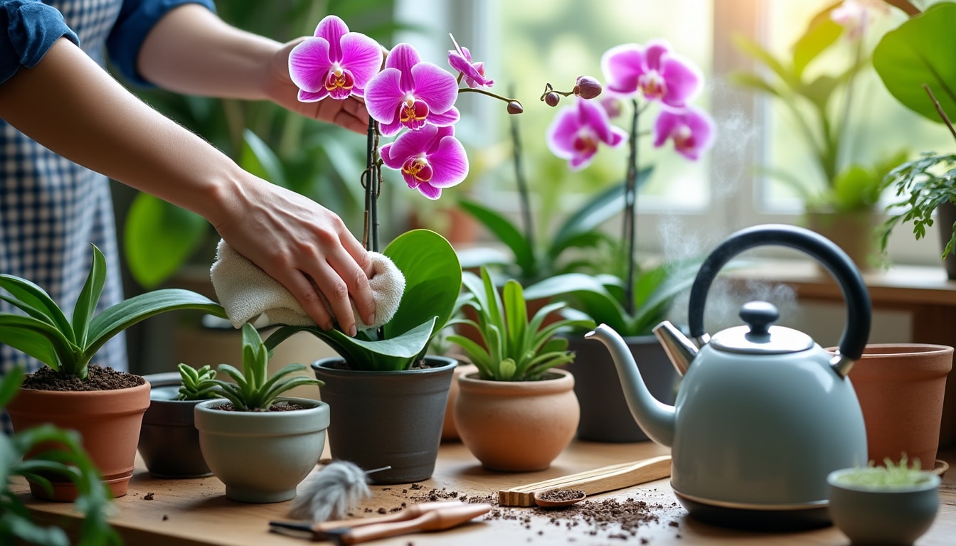 Arrosage des orchidées en pot : cuisson, encombrement et nettoyage