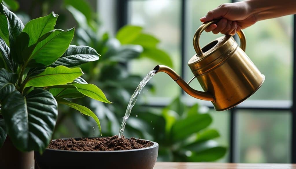 Arroser une plante tropicale : le besoin, pas le calendrier